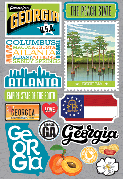 Reminisce Die Cut Stickers Jet Setters Georgia (JET-009)