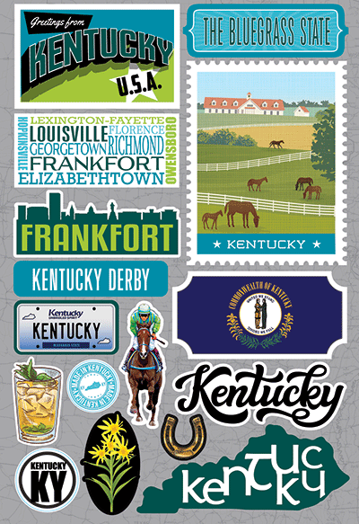 Reminisce Die Cut Stickers Jet Setters Kentucky (JET-016)