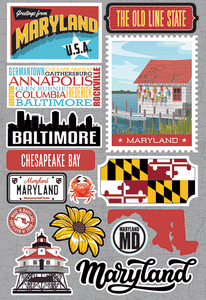 Reminisce Die Cut Stickers Jet Setters Maryland (JET-019)
