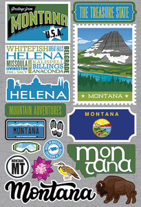 Reminisce Die Cut Stickers Jet Setters Montana (JET-025)