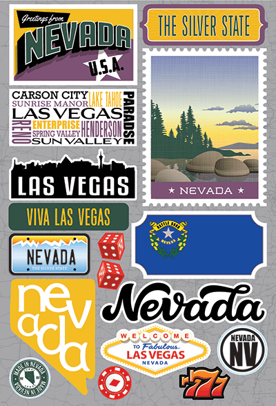 Reminisce Die Cut Stickers Jet Setters Nevada (JET-027)