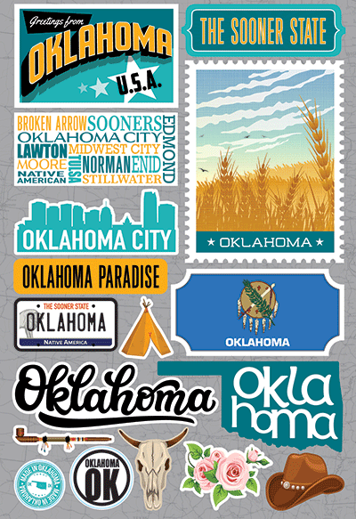 Reminisce Die Cut Stickers Jet Setters Oklahoma (JET-035)