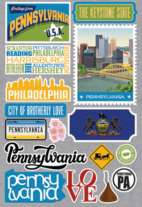 Reminisce Die Cut Stickers Jet Setters Pennsylvania (JET-037)