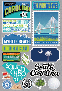Reminisce Die Cut Stickers Jet Setters South Carolina (JET-039)