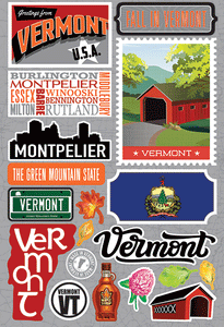 Reminisce Die Cut Stickers Jet Setters Vermont (JET-044)