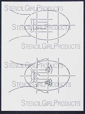 StencilGirl Products- Face Map Front Stencil (L075)