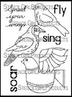 StencilGirl Products - Gwen Lafleur Boho Birds Stencil - L628