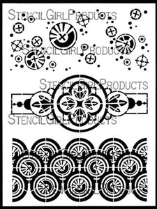 StencilGirl Products- 9" x 12" Gwen Lafleur Textures and Patterns, Circles (L631)