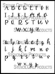 StencilGirl Products- 9" x 12" Brush Alphabet Stencil (L645)