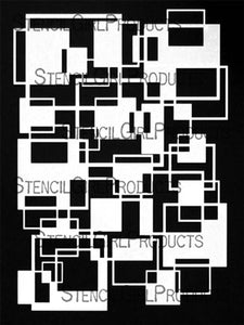 StencilGirl Products - Squares Overlapping Filled 1 9" x 12" Stencil (L781)