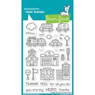 Load image into Gallery viewer, Lawnfawn Photopolymer Clear Stamps - Village Heroes (LF2327)
