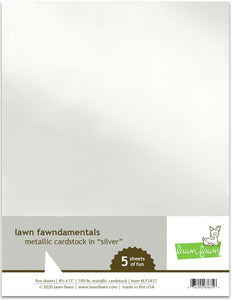 Lawn Fawndamentals Metallic Cardstock in Silver (LF2457)