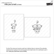 Load image into Gallery viewer, Lawn Fawn Lawn Cuts Custom Craft Dies &amp; Clear Stamp Set - I Like You (A Lotl) (LF2465)
