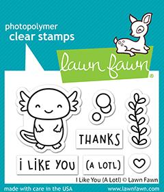 Lawn Fawn Lawn Cuts Custom Craft Dies & Clear Stamp Set - I Like You (A Lotl) (LF2465)
