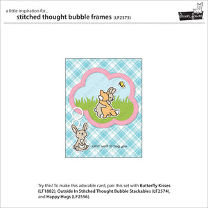 Lawn Fawn Lawn Cuts Custom Craft Dies  Stitched Thought Bubble Frames (LF2575)