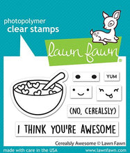 Load image into Gallery viewer, Lawn Fawn Photopolymer Clear Stamp &amp; Die Set Cerealsly Awesome (LF2731)
