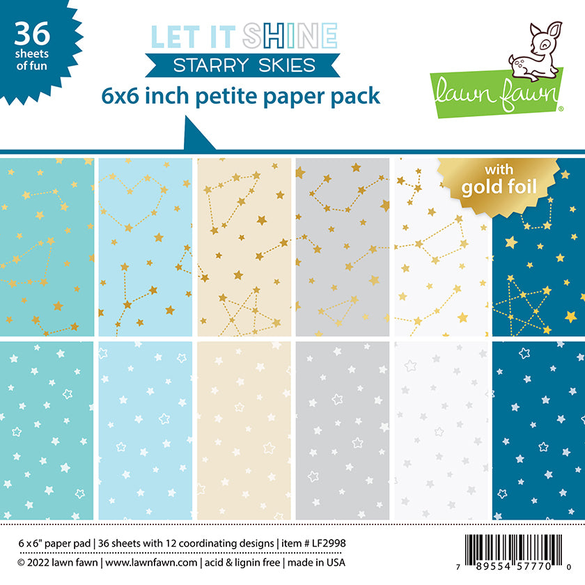 Lawn Fawn Paper Let It Shine Starry Skies Petite Pack (LF2998)