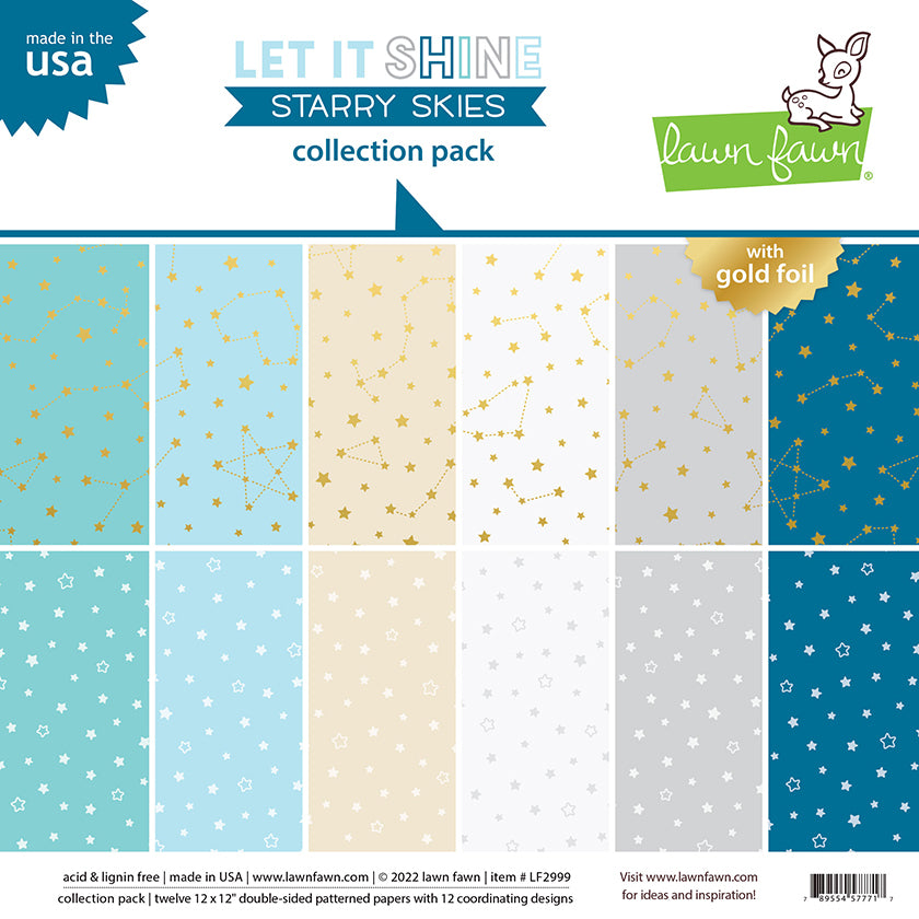 Lawn Fawn Paper Let It Shine Starry Skies Collection Pack (LF2999)