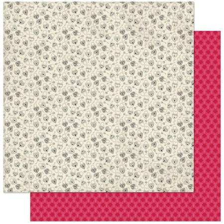 Red Hearts 12x12 Scrapbooking Paper