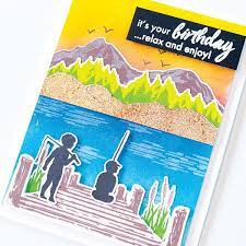 Hero Arts Color Layering Mountains at the Lake Clear Stamps (CM423)