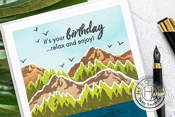 Hero Arts Color Layering Mountains at the Lake Clear Stamps (CM423)