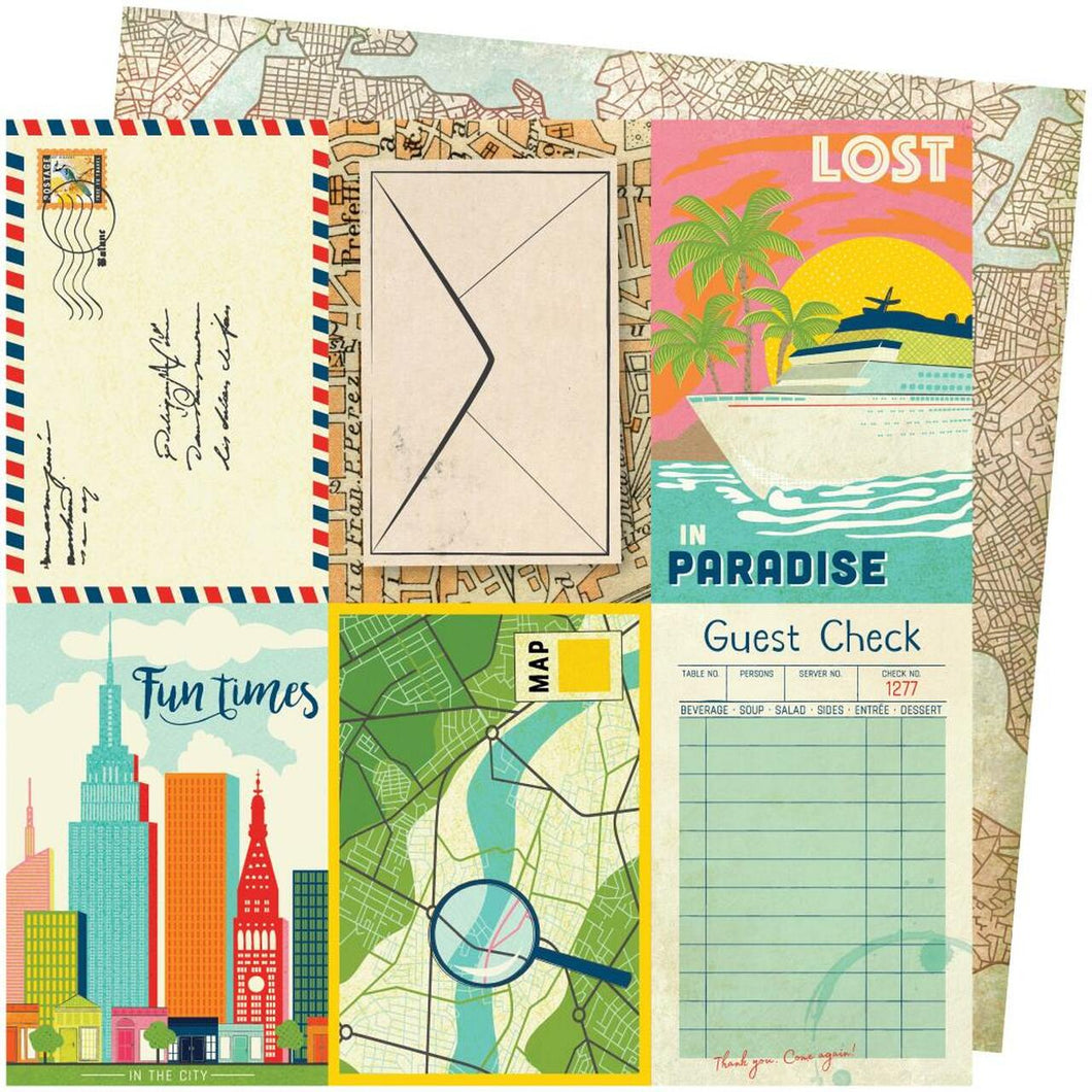 Vicki Boutin Let's Wander Collection 12x12 Scrapbook Paper Lost In Paradise (355312)