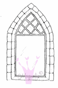 Magnolia Rubberstamps- Church Window (M3007)