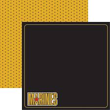 Reminisce Scrapbook Paper - 12" x 12" Paper - Marines Collection - Marines 1 - MAR-001