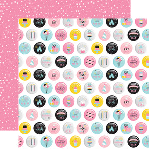 Echo Park Paper Co. 12x12 Scrapbook Paper - Magical Birthday Girl Collection - Eat Cake (MBG231006)