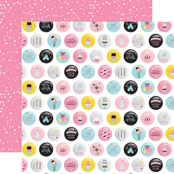 Echo Park Paper Co. 12x12 Scrapbook Paper - Magical Birthday Girl Collection - Eat Cake (MBG231006)