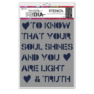 Dina Wakley MEdia  Stencil Soul Shines (MDS69263)