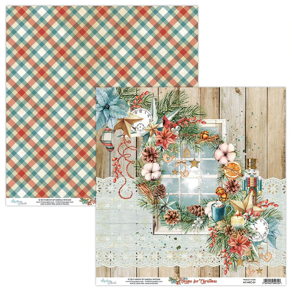 Mintay Home for Christmas Collection 12x12 Scrapbook Paper Window (MT-HFC-01)