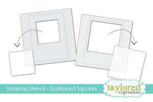 Taylored Expressions Masking Stencil Scalloped Squares (TESN126)