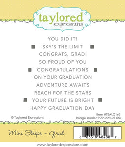 Taylored Expressions Mini Strips Stamp Grad (TEALC165)
