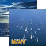 Reminisce Scrapbook Paper - 12" x 12" Paper - Navy Collection - Navy 1 - NAV-001
