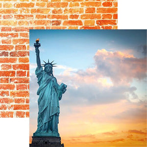 Reminisce New York Collection 12x12 Scrapbook Paper Lady Liberty (NYO-001)