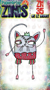 PaperArtsy Rubber Stamps Zinis Cat (ZN35)