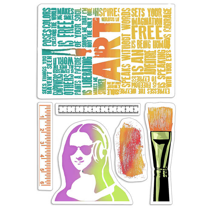 Ciao Bella Papercrafting Bad Girls Art Rulers Stamp Set (PSB6015)