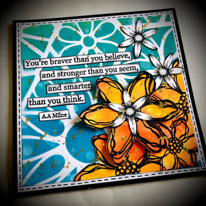 PaperArtsy Rubber Stamp Set Scribbly Flowers designed by Tracy Scott (TS058)