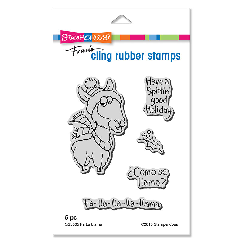 Stampendous Fran's Cling Rubber Stamps- Fa La Llama (QS5005)