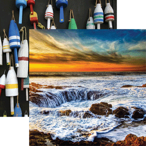 Reminisce Rocky Shores Collection 12x12 Scrapbook Paper Thor's Well (RSH-002)