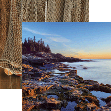 Load image into Gallery viewer, Reminisce Rocky Shores Collection 12x12 Scrapbook Paper Sunset (RSH-004)
