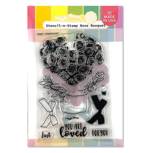 Waffle Flower Stencil-n-Stamp & Die Set Rose Bouquet