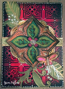 StencilGirl Products - Decorative Folk Flower Screen 6" Stencil by Gwen Lafleur (S389)