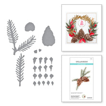 Load image into Gallery viewer, Spellbinders Paper Arts Cutting Dies Pine Cone and Evergreen Bough with Ladybugs (S4-1112)

