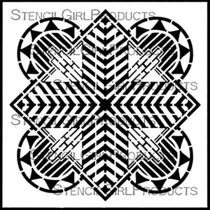 StencilGirl Products - Art Deco Sun Medallion 6" Stencil by Gwen Lafleur (S455)