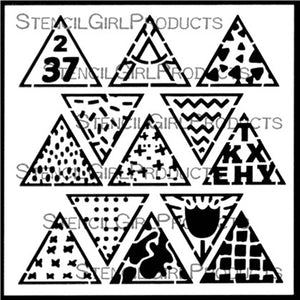 StencilGirl Products - Whimsical Geo Triangles 6" Stencil (S717)
