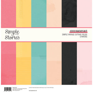 Simple Stories Vintage Cottage Fields 12x12 Basics Kit (14715)