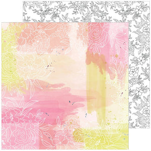 Pinkfresh Studio 12x12 Scrapbook Paper Just a Little Lovely Collection One Fine Day (PFRC500119A)