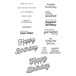 Spellbinders Paper Arts Stamp & Die Cutting Set Many Birthdays (SDS-172)
